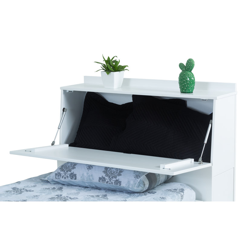 Pharr Storage Headboard, Manufactured Wood, White, Twin