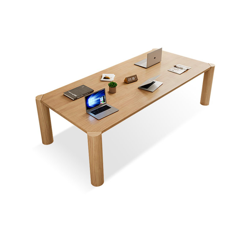 Bureau rectangulaire en bois massif Burlywood, H 29,53 po x l 70,87 po x P 27,56 po
