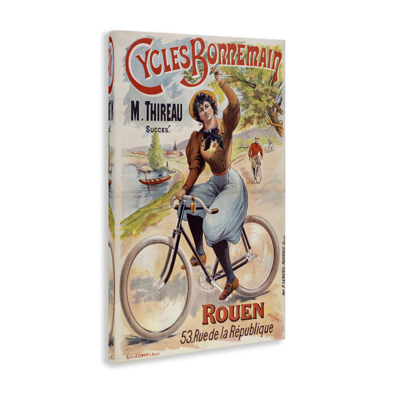 Toile Cycles, conception rétro par Marcus Jules, H 24 po x l 16 po