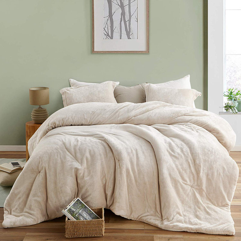Coma Inducer Original Plush Almond Milk Oversized Comforter Set, Queen Comforter + 2 Standard Shams