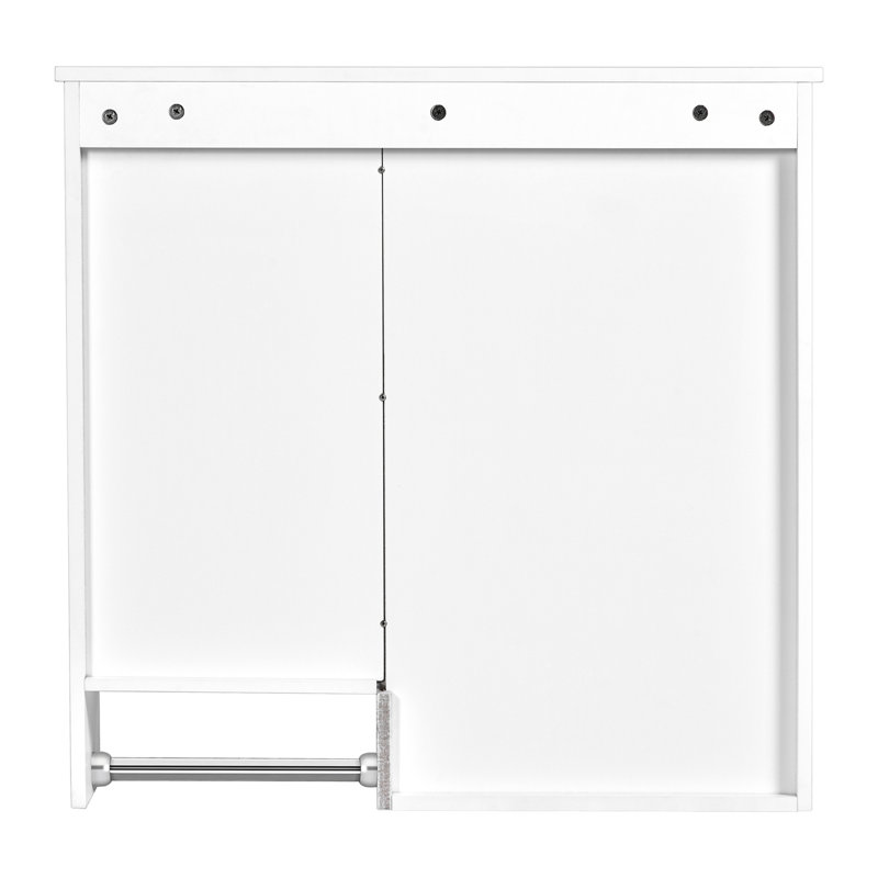 Armoire de salle de bain murale avec miroir, Blanc