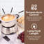 Marmite à fondue électrique en acier inoxydable de 6 tasses Nostalgia avec contrôle de la température, 6 fourchettes à code de couleur et pot amovible - Parfait pour le chocolat, le caramel, le fromage, les sauces et plus encore