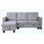 Canapé-lit modulaire réversible moderne en velours gris clair de 82,5 po avec méridienne de rangement-1788447160-1788447162
