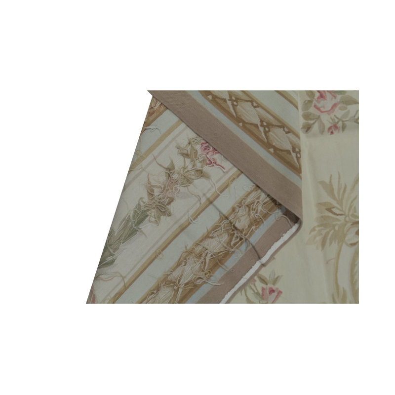 Hand-Knotted High-Quality Ivory and Light Blue Area Rug