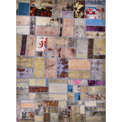 One-of-a-Kind 6'7" X 9'2" New Age Wool Area Rug in Tan