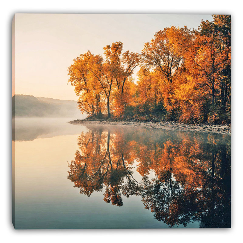 Toile tendue Golden Shoreline Reflections, H 20 po x l 20 po