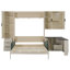 Grand lit escamotable mural avec rangement hydraulique, canapé, tablettes et tiroirs, éclairage DEL / USB, panneau beige, canapé-222672515