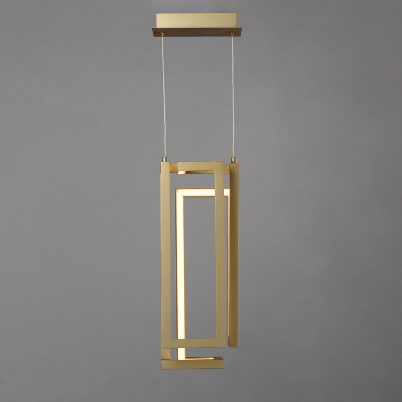 1 - Light Gold LED Unique/Statement Pendant, Gold
