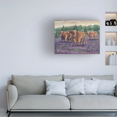 Bolog Marnie Bourque Purple Cows Canvas Art