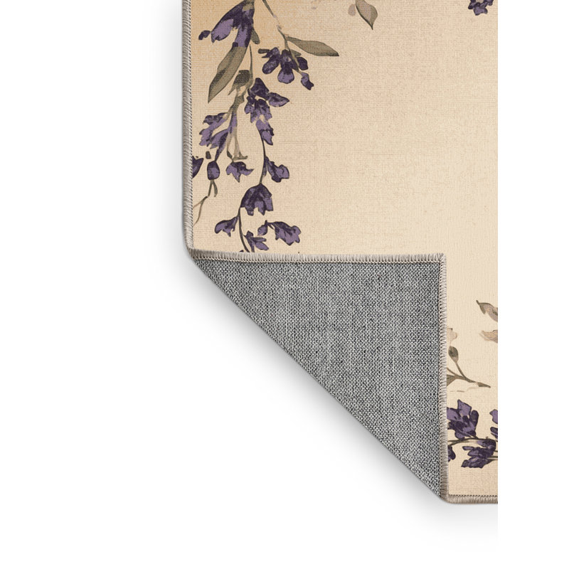 Tapis beige lavable à la machine Paesyn, Rond 8 pi