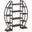 55" Triple Wide Oval Industrial Rustic Brown Etagere Bookcase For Office-1717851571