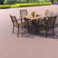 Ensemble de salle à manger de patio en métal durable, 5 pièces, table carrée pour balcon