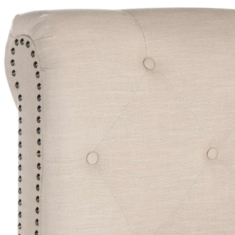 Bazeley Panel Bed by Harriet Bee, Beige Linen, Queen
