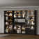 Garde-manger moderne noir avec portes en verre trempé avec cadre en aluminium, tablettes réglables, éclairage DEL 3 couleurs et conception à ouverture douce (3 unités modulaires)