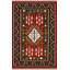 Tapis décoratif rétro multicolore à motif rouge-684145905