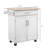 Kitchen Island Cart Rolling Trolley Cart With Drawer, Storage Cabinet & Towel Rack, White-1494485357