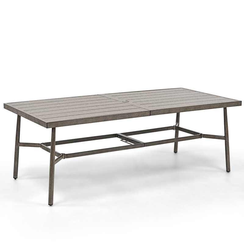 Bachisia Rectangular Outdoor Dining Table Yes , 84.1 " W 39.8 " D, Gray, Gray