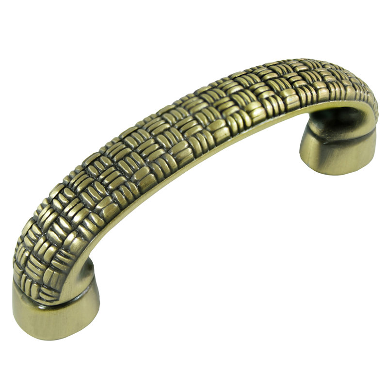 Rattan 3" Center to Center Arch Pull Handle, Antique Brass