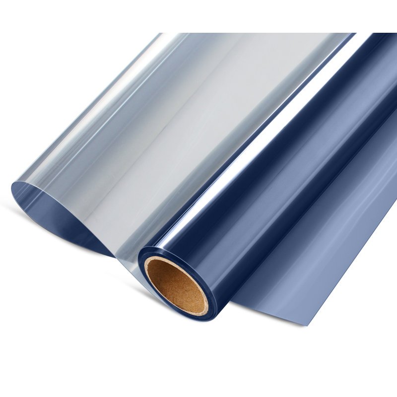 Adhésif décoratif pour fenêtre One Way, H 35,4 po x l 97,5 po, Bleu / Argent