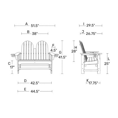 Poly Adirondack 49" Bench