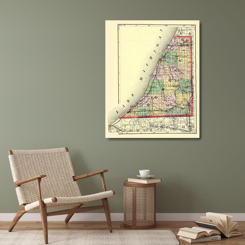 «Longshore Tides Walling Gallery», art sur toile tendue: Berrien Michigan, Walling 1873, H 34 po x l 28 po