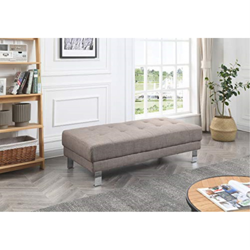 Plaza 56" Wide Tufted Rectangle Standard Ottoman, Teal