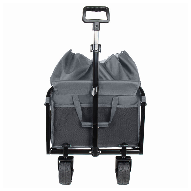 Chariot utilitaire extensible à double couche avec roues tout-terrain Wagonpro XPERT - Chariot de jardin pliable robuste pour le camping, le magasinage et l'utilisation à l'extérieur