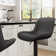Zager Swivel Adjustable Height Bar Stool Leather Barstools Upholstered Counter Stools Round Base