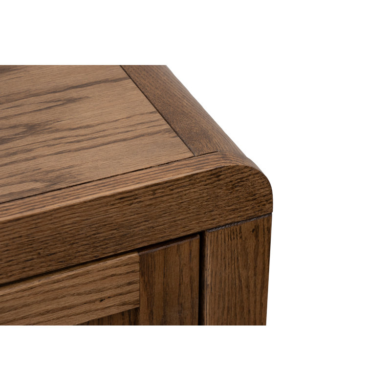 Table de chevet 15 po Haven, aucun assemblage requis, finition chêne bourbon, Brun