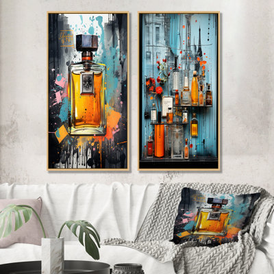 Fragrant Bottles Of Art Deco Perfumes I - Perfumes Wall Art Living Room Set Of 2
