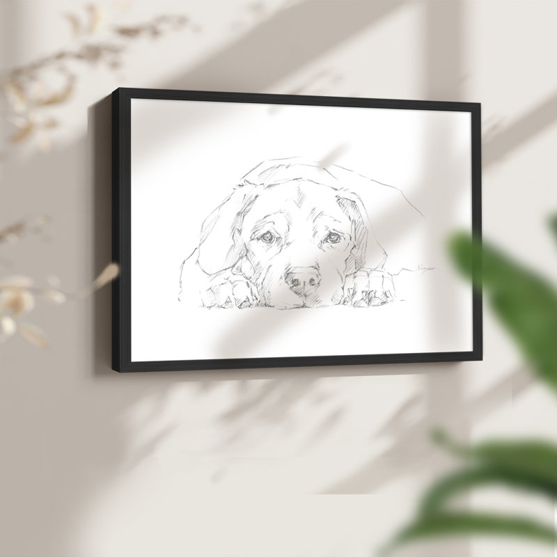 Lazy Dog III - reproduction encadrée - réarmable, H 8 po x l 10 po, Noir, noir, noir, noir