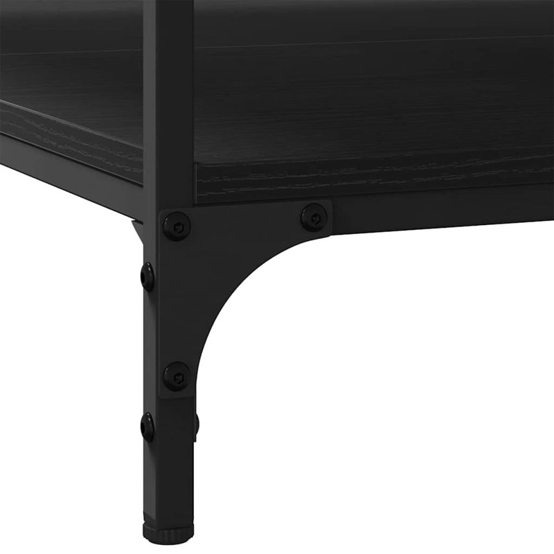 Coffee Table with Storage, Black Oak