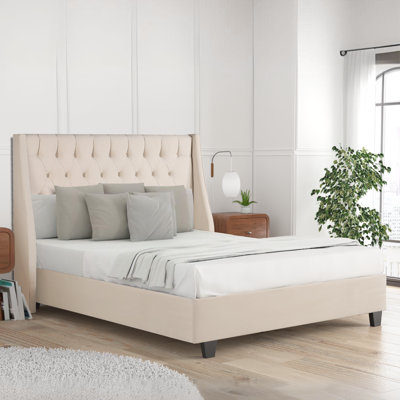 Cambridge Upholstered Wingback Bed