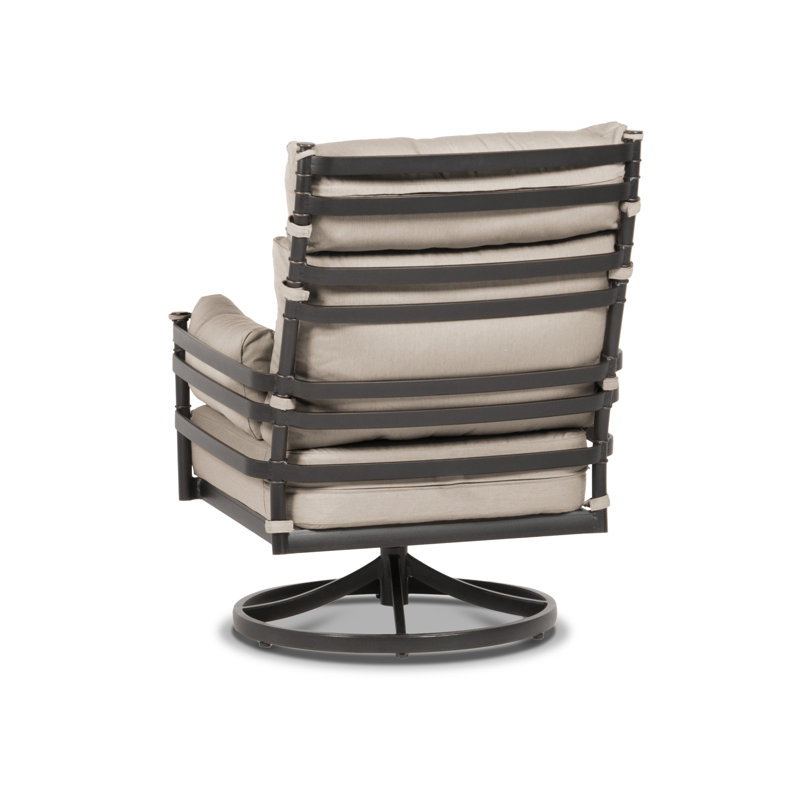 Lancaster High Back Deep Seating Swivel Chair, Cast Ash Sunbrella® Plainweave