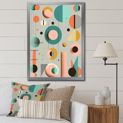Minimal Circular Geometrics In Faded Retro Pastel - Modern Midcentury Wall Art Prints