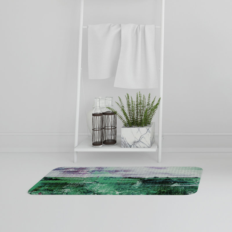 Platte Non-Slip Bath Mat, Dark Green