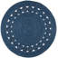 Diehl Round Hand-Woven Flatweave Jute Navy Area Rug-572036742