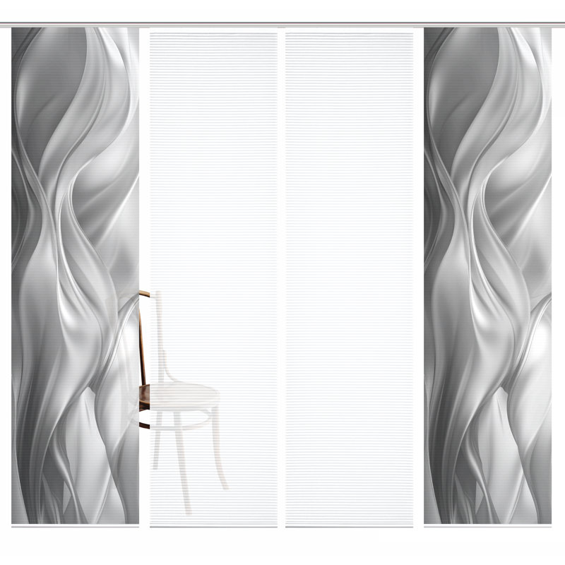 Semi Sheer Sliding Panel, in Grey