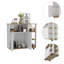 Kitchen Cart, Four Casters , Four Open Shelves, Double Door Cabinet