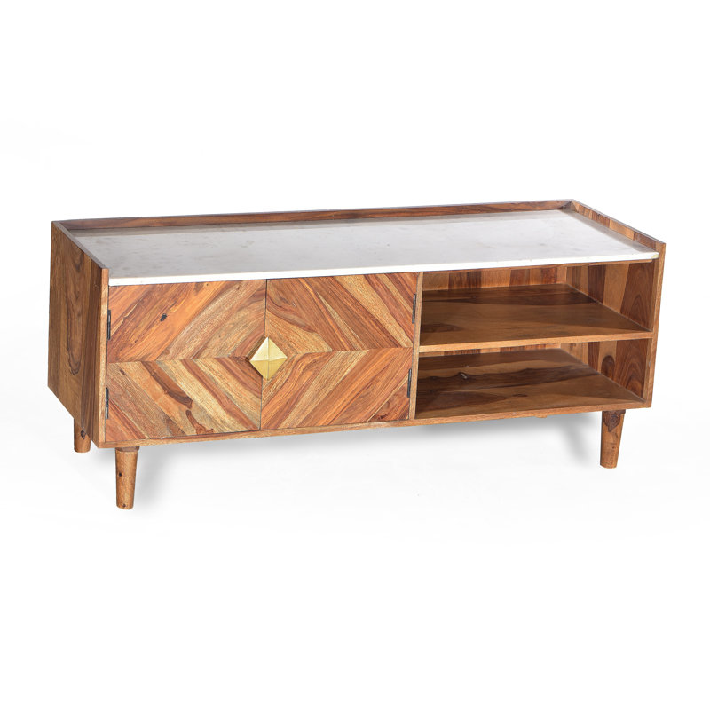 Dragutin Unfinished TV Stand for TVs up to 60" with Fireplace Included