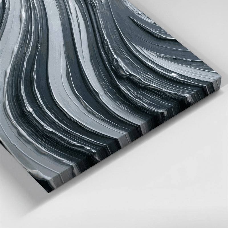Art mural sur toile gris diagonal, H 11 po x l 14 po