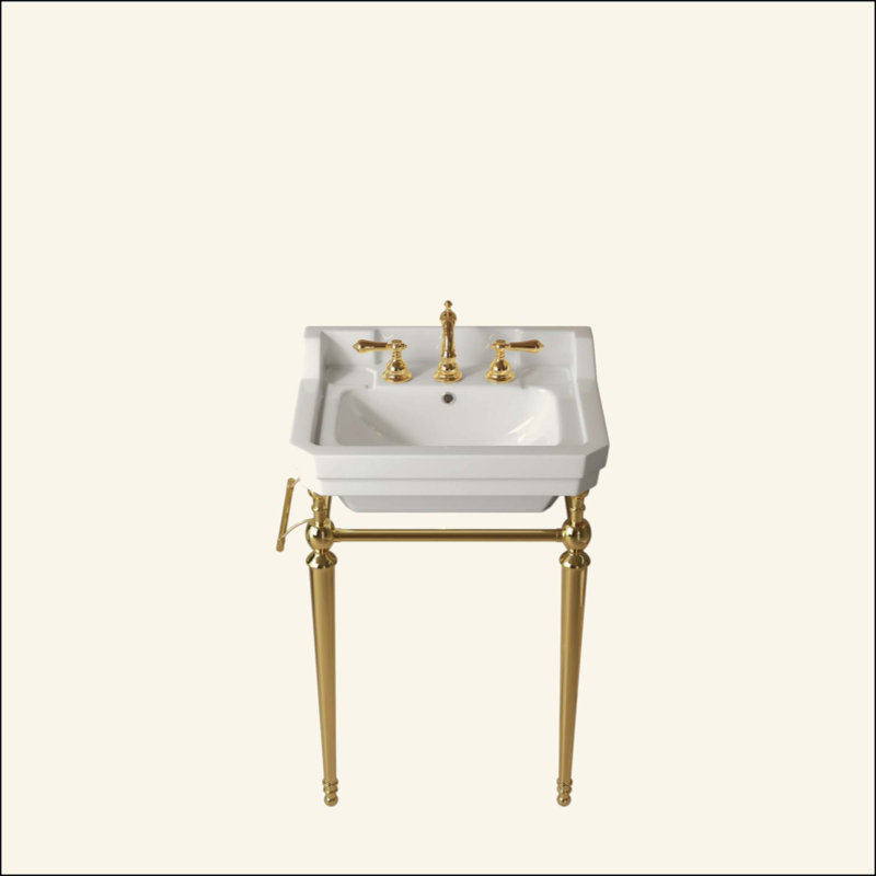Lavabo de salle de bain en céramique avec 3 trous pré-percés, sans armoire ni robinet