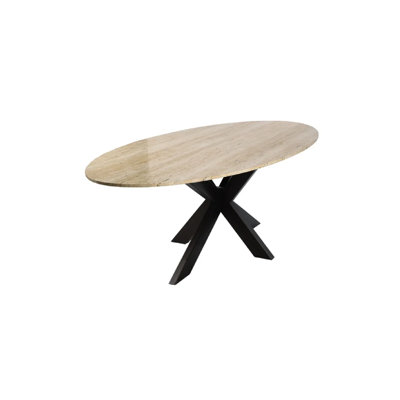 Avalon Oval Metal Base Dining Table
