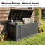 Coffret de terrasse XXL étanche et robuste en résine avec couvercle verrouillable, noir