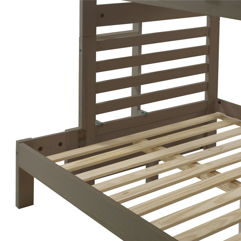 Huseman Kids Twin Over Full Bunk Bed with Drawers, Slate