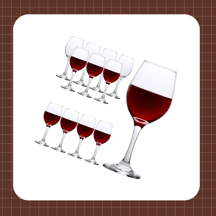 Eternal Night 12 - Piece 11oz. Glass Red Wine Glass Glassware Set