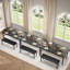 Ensemble de table de salle à manger moderne 3 pièces pour 4 personnes - Table rectangulaire compacte et 2 bancs rembourrés - Idéal pour les petites salles à manger ou les appartements - Structure en métal robuste - Noir-834937202-834937208-834937214-834937215