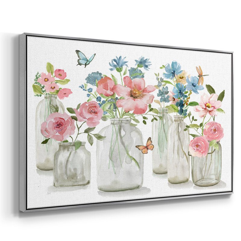 Butterfly Garden Collections, reproduction d'art sur toile, H 25 po x l 37 po x P 2 po, Argent