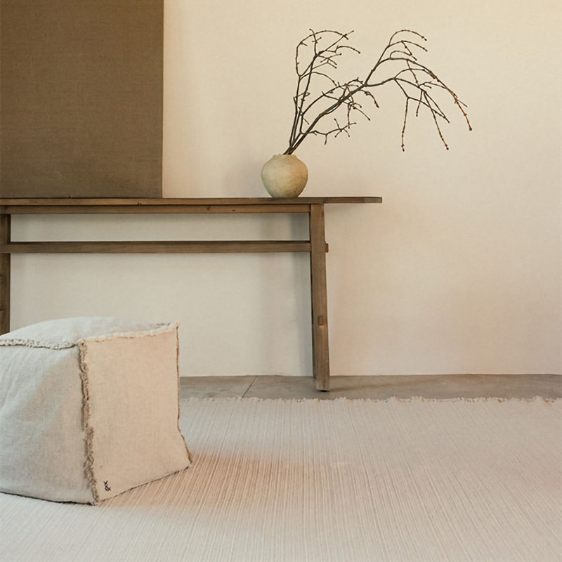 Square Pouf, Beige