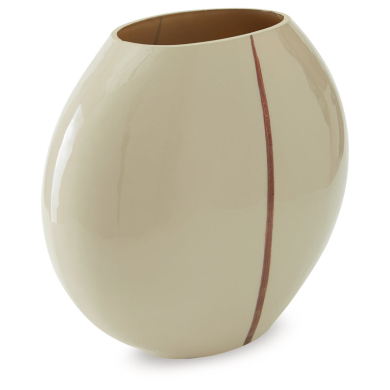 Contemporary Metallic Accent Glass Table Vase